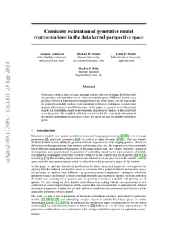 Consistent estimation of generative model representations in the data kernel perspective space