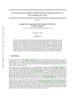 On Extending Direct Preference Optimization to Accommodate Ties