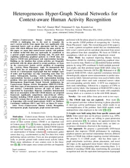 Heterogeneous Hyper-Graph Neural Networks for Context-aware Human
  Activity Recognition