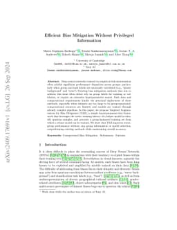 Efficient Bias Mitigation Without Privileged Information
