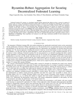 Byzantine-Robust Aggregation for Securing Decentralized Federated
  Learning