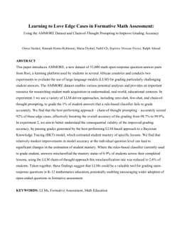 Learning to Love Edge Cases in Formative Math Assessment: Using the
  AMMORE Dataset and Chain-of-Thought Prompting to Improve Grading Accuracy