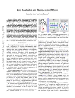 Joint Localization and Planning using Diffusion