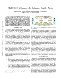 HARMONIC: A Framework for Explanatory Cognitive Robots