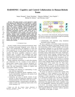 HARMONIC: Cognitive and Control Collaboration in Human-Robotic Teams