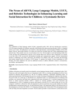 The Nexus of AR/VR, Large Language Models, UI/UX, and Robotics
  Technologies in Enhancing Learning and Social Interaction for Children: A
  Systematic Review