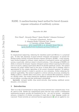 SLIDE: A machine-learning based method for forced dynamic response
  estimation of multibody systems