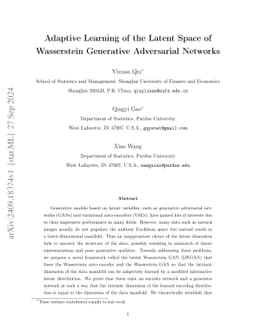 Adaptive Learning of the Latent Space of Wasserstein Generative
  Adversarial Networks