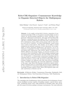 Robo-CSK-Organizer: Commonsense Knowledge to Organize Detected Objects
  for Multipurpose Robots