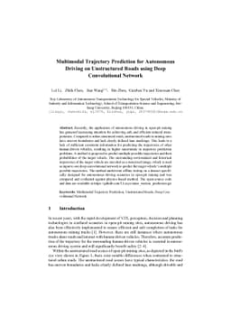 Multimodal Trajectory Prediction for Autonomous Driving on Unstructured
  Roads using Deep Convolutional Network