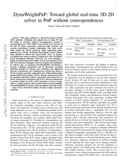 DynaWeightPnP: Toward global real-time 3D-2D solver in PnP without
  correspondences