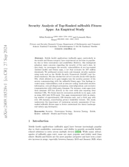 Security Analysis of Top-Ranked mHealth Fitness Apps: An Empirical Study