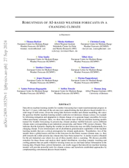 Robustness of AI-based weather forecasts in a changing climate