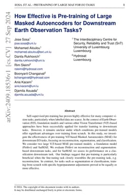How Effective is Pre-training of Large Masked Autoencoders for
  Downstream Earth Observation Tasks?