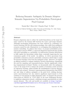 Reducing Semantic Ambiguity In Domain Adaptive Semantic Segmentation Via
  Probabilistic Prototypical Pixel Contrast