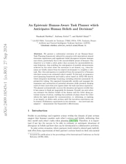 An Epistemic Human-Aware Task Planner which Anticipates Human Beliefs
  and Decisions