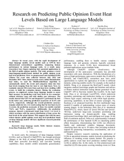 Research on Predicting Public Opinion Event Heat Levels Based on Large
  Language Models