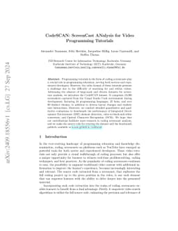 CodeSCAN: ScreenCast ANalysis for Video Programming Tutorials