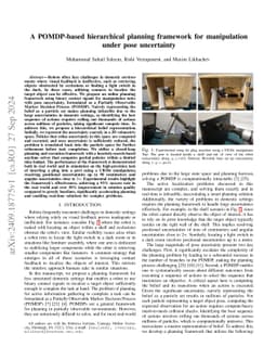 A POMDP-based hierarchical planning framework for manipulation under
  pose uncertainty