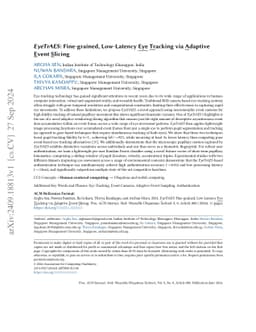 EyeTrAES: Fine-grained, Low-Latency Eye Tracking via Adaptive Event
  Slicing