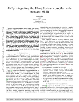 Fully integrating the Flang Fortran compiler with standard MLIR