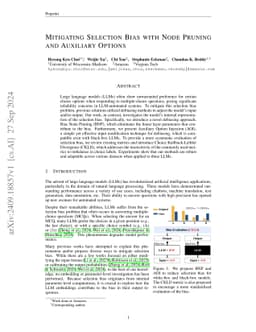 Mitigating Selection Bias with Node Pruning and Auxiliary Options
