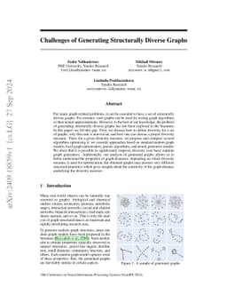 Challenges of Generating Structurally Diverse Graphs