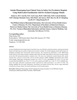 Suicide Phenotyping from Clinical Notes in Safety-Net Psychiatric
  Hospital Using Multi-Label Classification with Pre-Trained Language Models