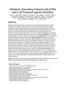 AIPatient: Simulating Patients with EHRs and LLM Powered Agentic
  Workflow