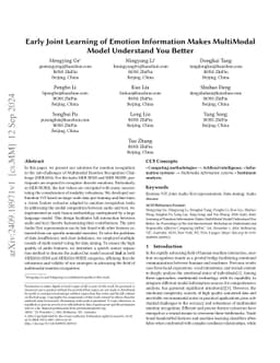 Early Joint Learning of Emotion Information Makes MultiModal Model
  Understand You Better