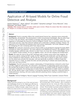Application of AI-based Models for Online Fraud Detection and Analysis
