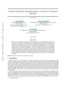 Esports Training, Periodization, and Software -- a Scoping Review