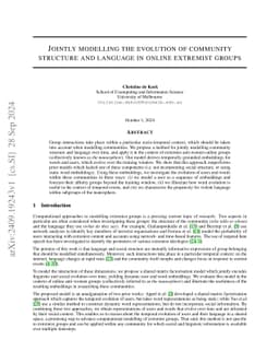 Jointly modelling the evolution of community structure and language in
  online extremist groups