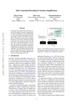 Edit-Constrained Decoding for Sentence Simplification