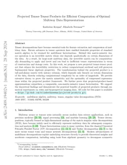Projected Tensor-Tensor Products for Efficient Computation of Optimal
  Multiway Data Representations