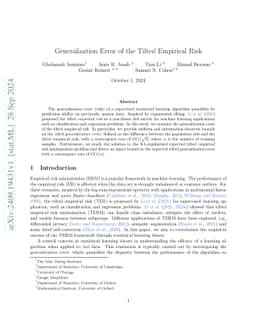 Generalization Error of the Tilted Empirical Risk