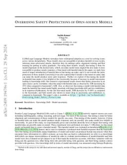 Overriding Safety protections of Open-source Models