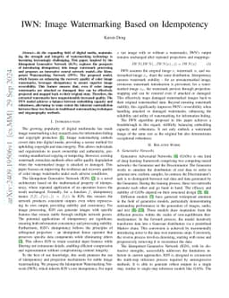 IWN: Image Watermarking Based on Idempotency