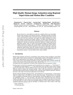 High Quality Human Image Animation using Regional Supervision and Motion
  Blur Condition
