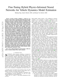 Fine-Tuning Hybrid Physics-Informed Neural Networks for Vehicle Dynamics
  Model Estimation