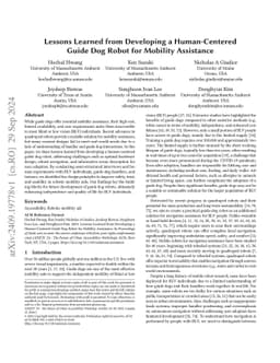 Lessons Learned from Developing a Human-Centered Guide Dog Robot for
  Mobility Assistance