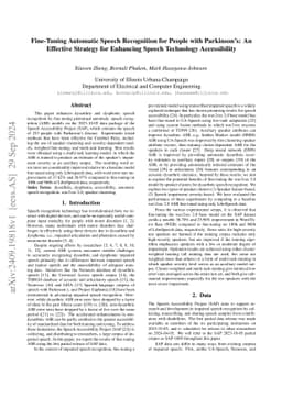 Fine-Tuning Automatic Speech Recognition for People with Parkinson's: An
  Effective Strategy for Enhancing Speech Technology Accessibility