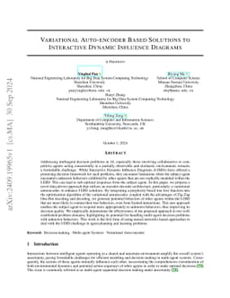 Variational Auto-encoder Based Solutions to Interactive Dynamic
  Influence Diagrams