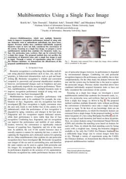 Multibiometrics Using a Single Face Image