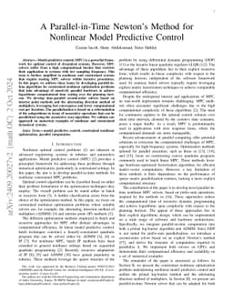 A Parallel-in-Time Newton's Method for Nonlinear Model Predictive Control