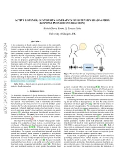 Active Listener: Continuous Generation of Listener's Head Motion
  Response in Dyadic Interactions