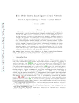 First Order System Least Squares Neural Networks