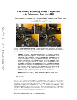 Continuously Improving Mobile Manipulation with Autonomous Real-World RL