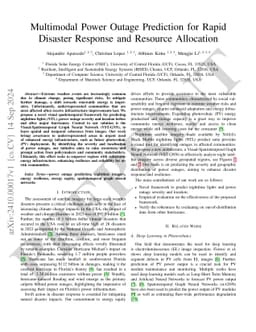 Multimodal Power Outage Prediction for Rapid Disaster Response and
  Resource Allocation