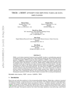 TREB: a BERT attempt for imputing tabular data imputation